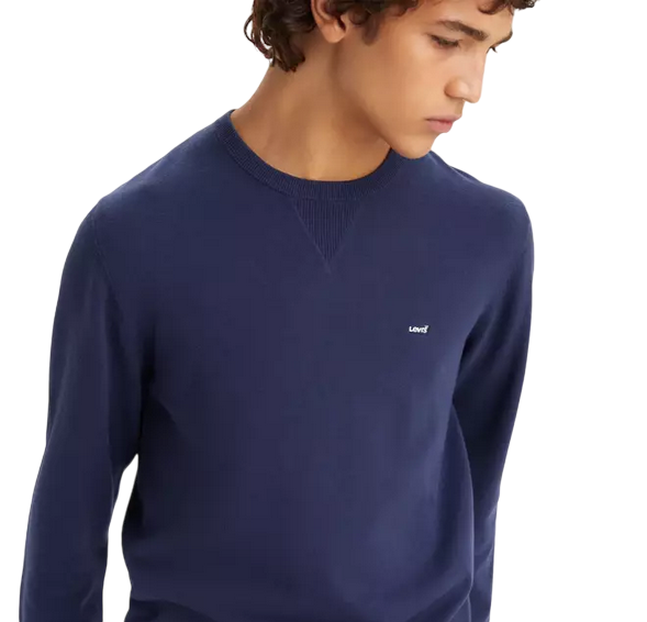 Levi's maglia girocollo da uomo Lightweight Housemark A72070002 blu