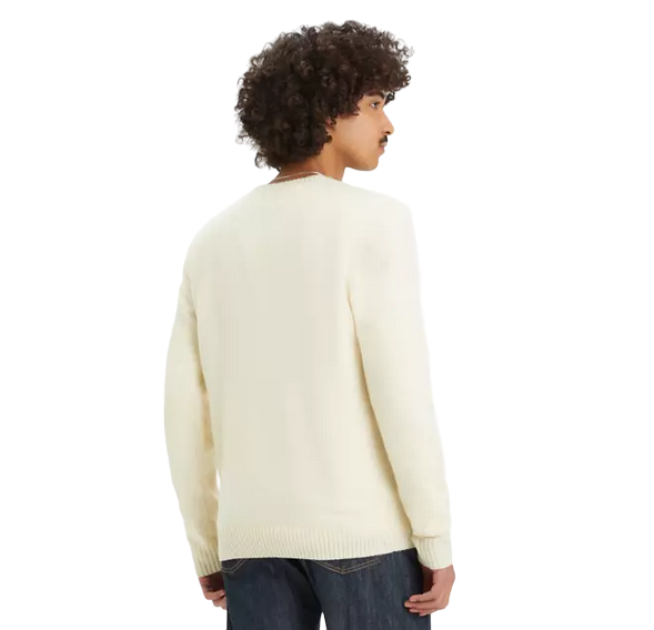 Levi's maglioncino girocollo da uomo Housemark A43200020 panna