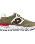 Lotto Leggenda scarpa sneakers da uomo Tokyo Ginza PRT 222656 DC0 oliva-nero-rosso
