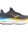 Mizuno Scarpa Running Uomo Wave Sky 9 Blu J1GC250201 - Vista Laterale Esterna