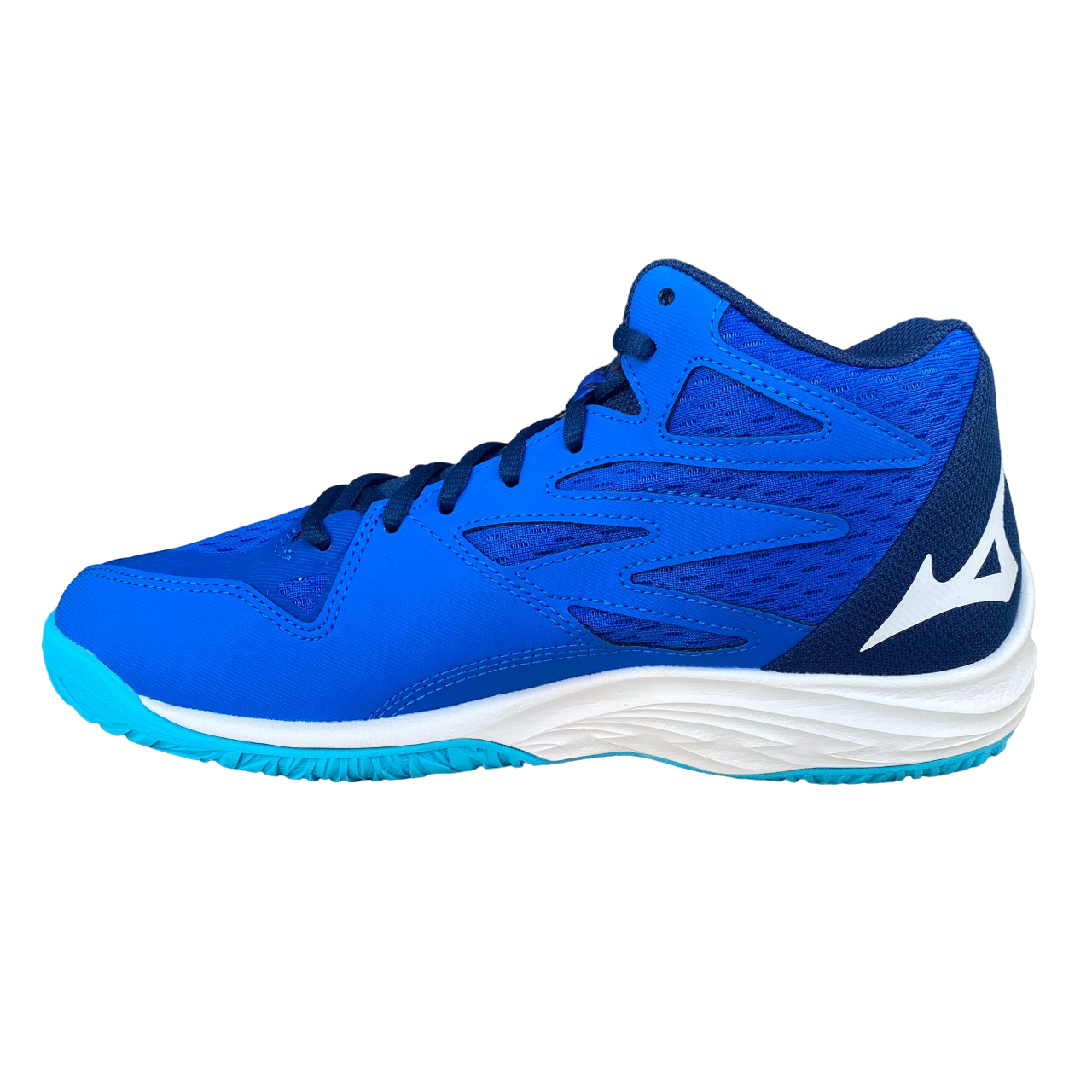 Mizuno scarpa da pallavolo da uomo Thunder Blade Z Mid V1GA237501 blu chiaro-bianco