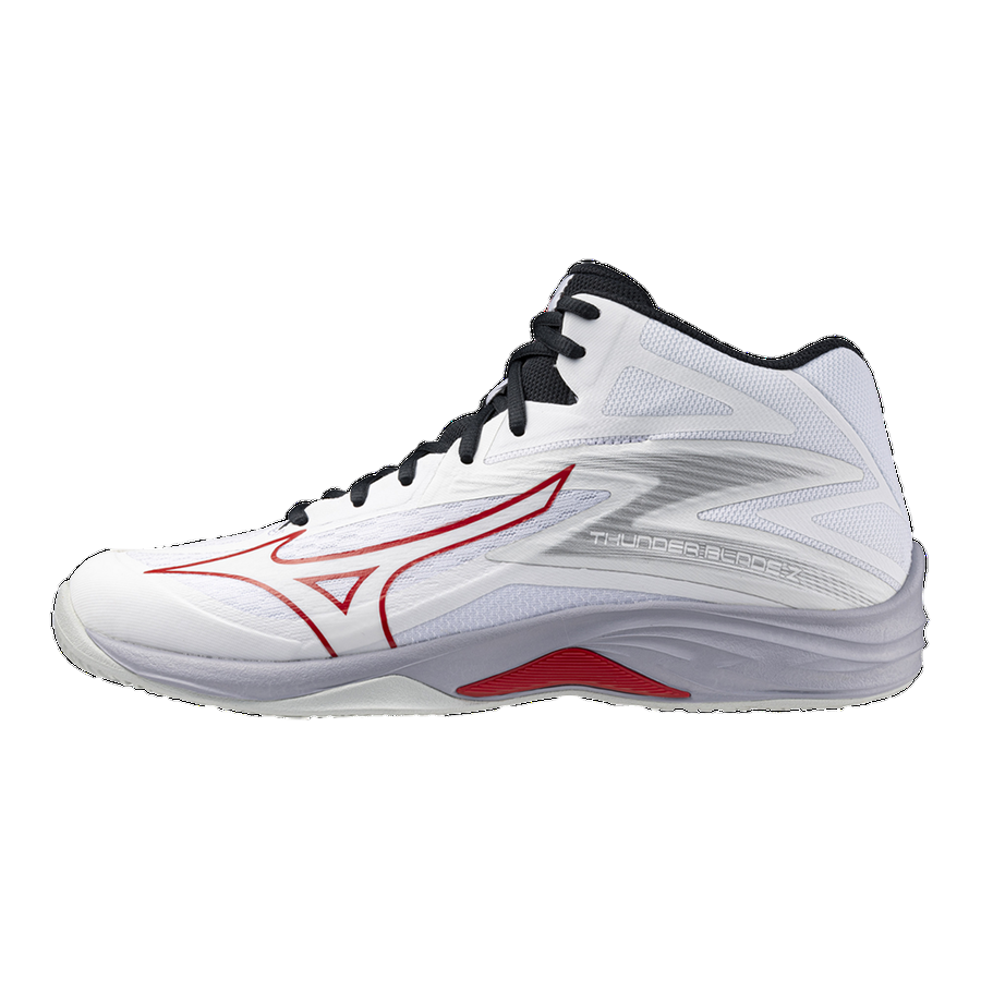 Mizuno scarpa da pallavolo da uomo Thunder Blade Z Mid V1GA237596 bianco-rosso