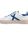 Sneakers uomo Munich Rete 111 8080111 bianco blu vista laterale interno con design retrò anni 80 e suola tipo casco