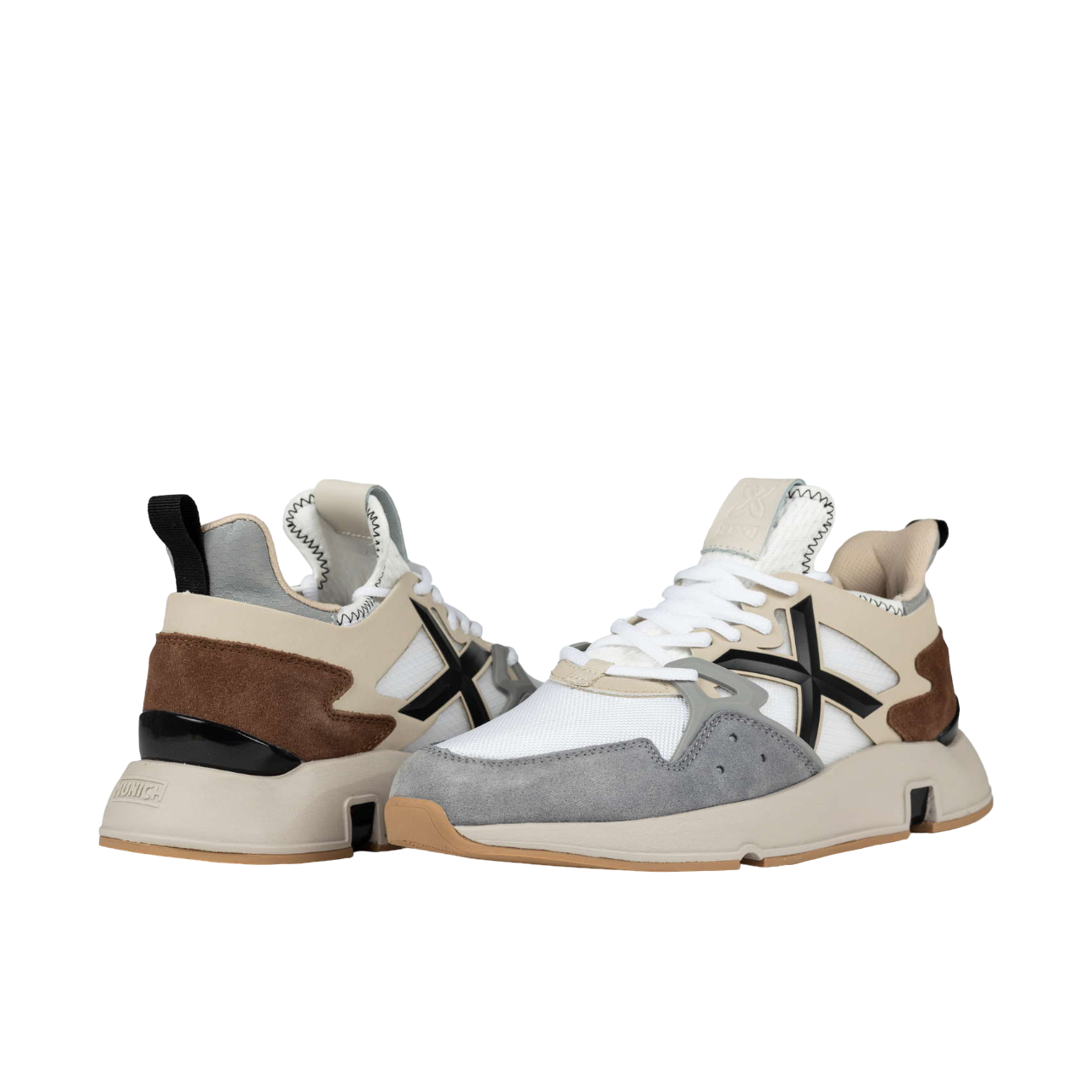 Munich scarpa sneakers da uomo Clik 75 4172075 bianco-grigio