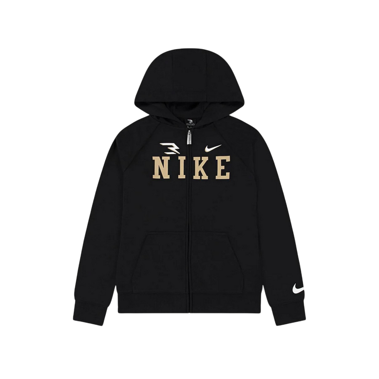 Nike felpa con cappuccio e cerniera intera junior Collegiate 9Q1097-023 nero fronte