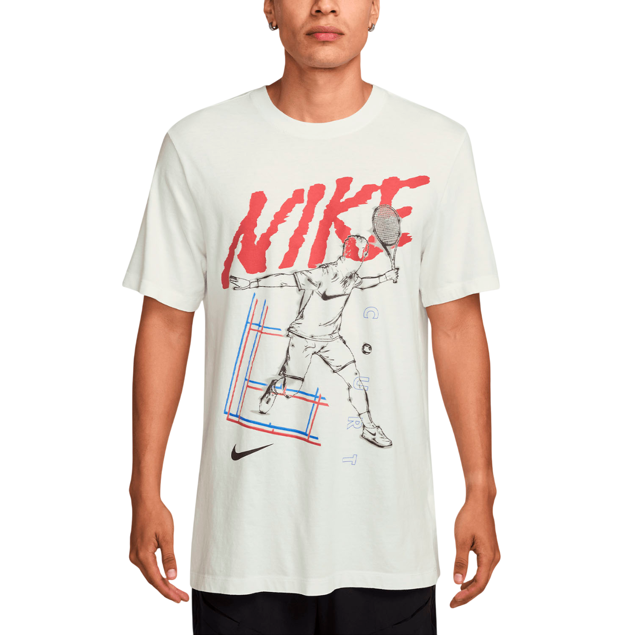 Maglietta tennis Nike Court Logo bianca con logo Nike sul petto, modello HJ3454-121