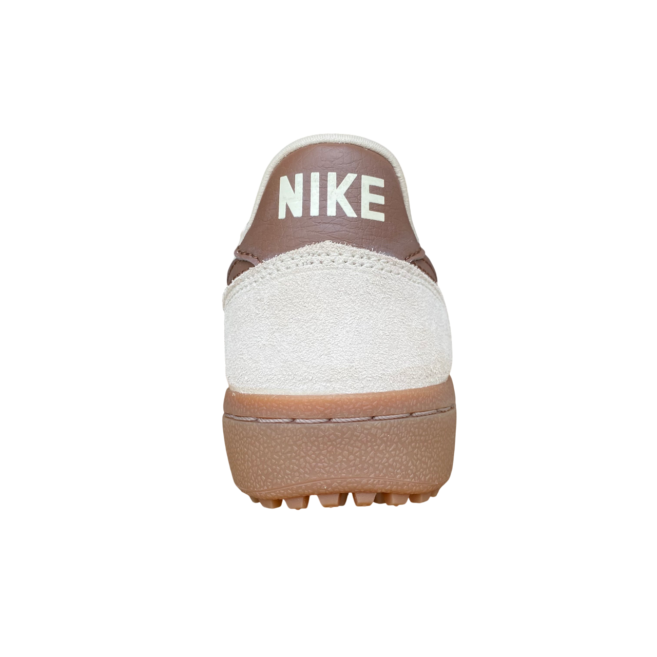 Retro delle sneakers Nike Field General HJ6000-200 sabbia-marrone con dettaglio tallone e logo Nike