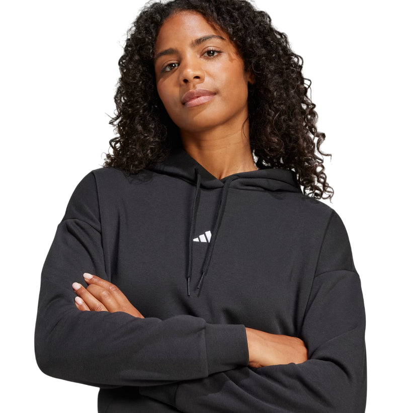 Adidas Felpa da donna cappuccio Essentials Small Logo Feel Cozy JN1861 nero