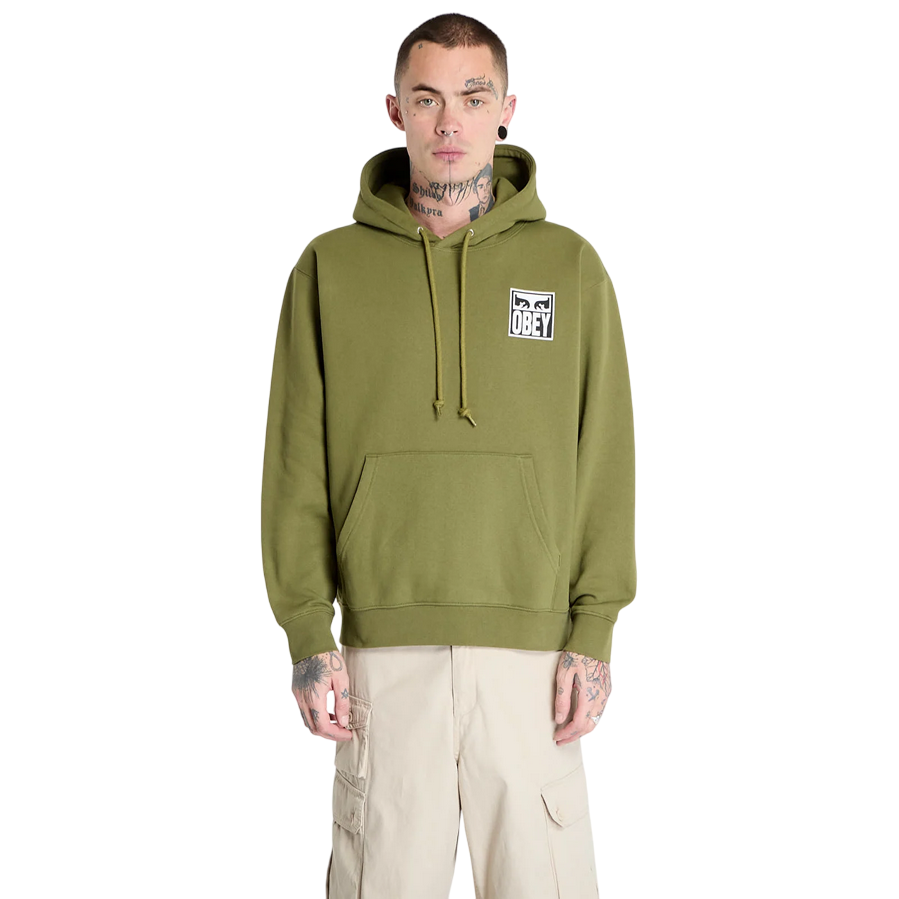Obey felpa con cappuccio da adulto Eyes Icon Premium 112843126 B169300 verde