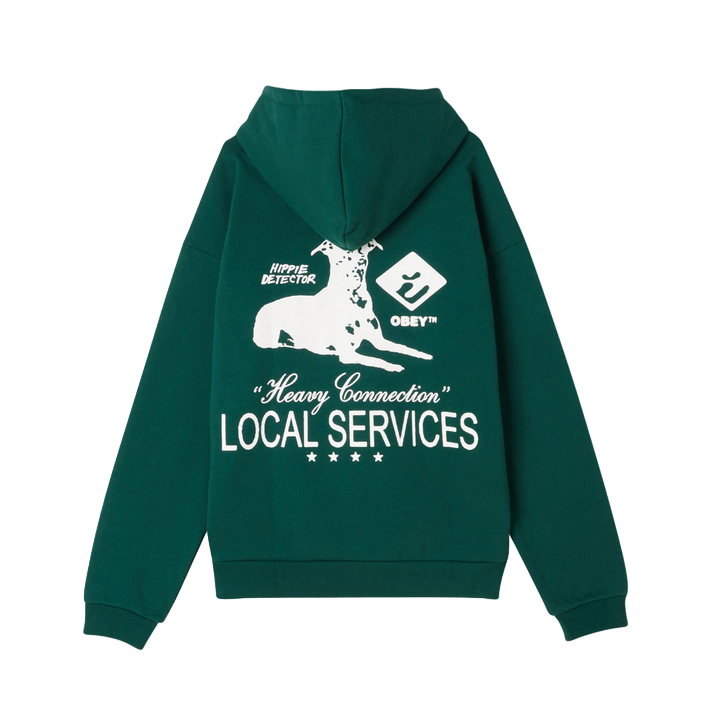 Obey felpa con cappuccio da adulto "Services extra heavy" 112470238 verde