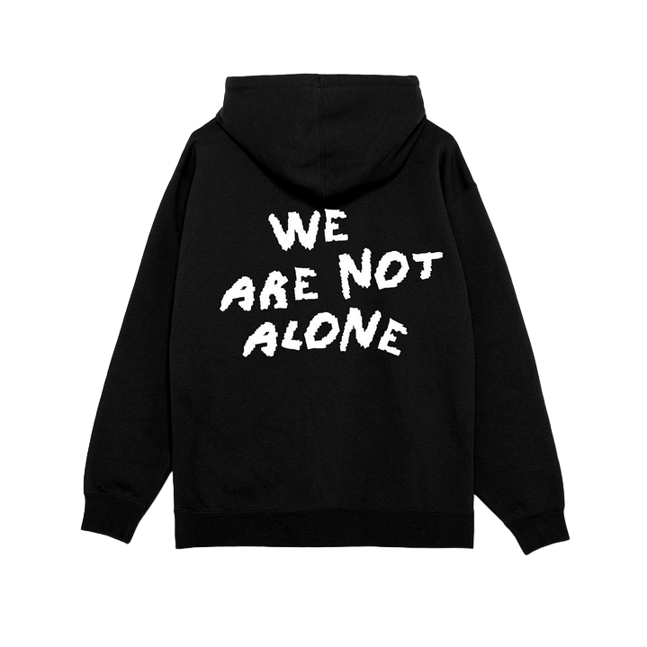 Obey felpa con cappuccio e cerniera intera da uomo "We are not alone" 112853985 nero