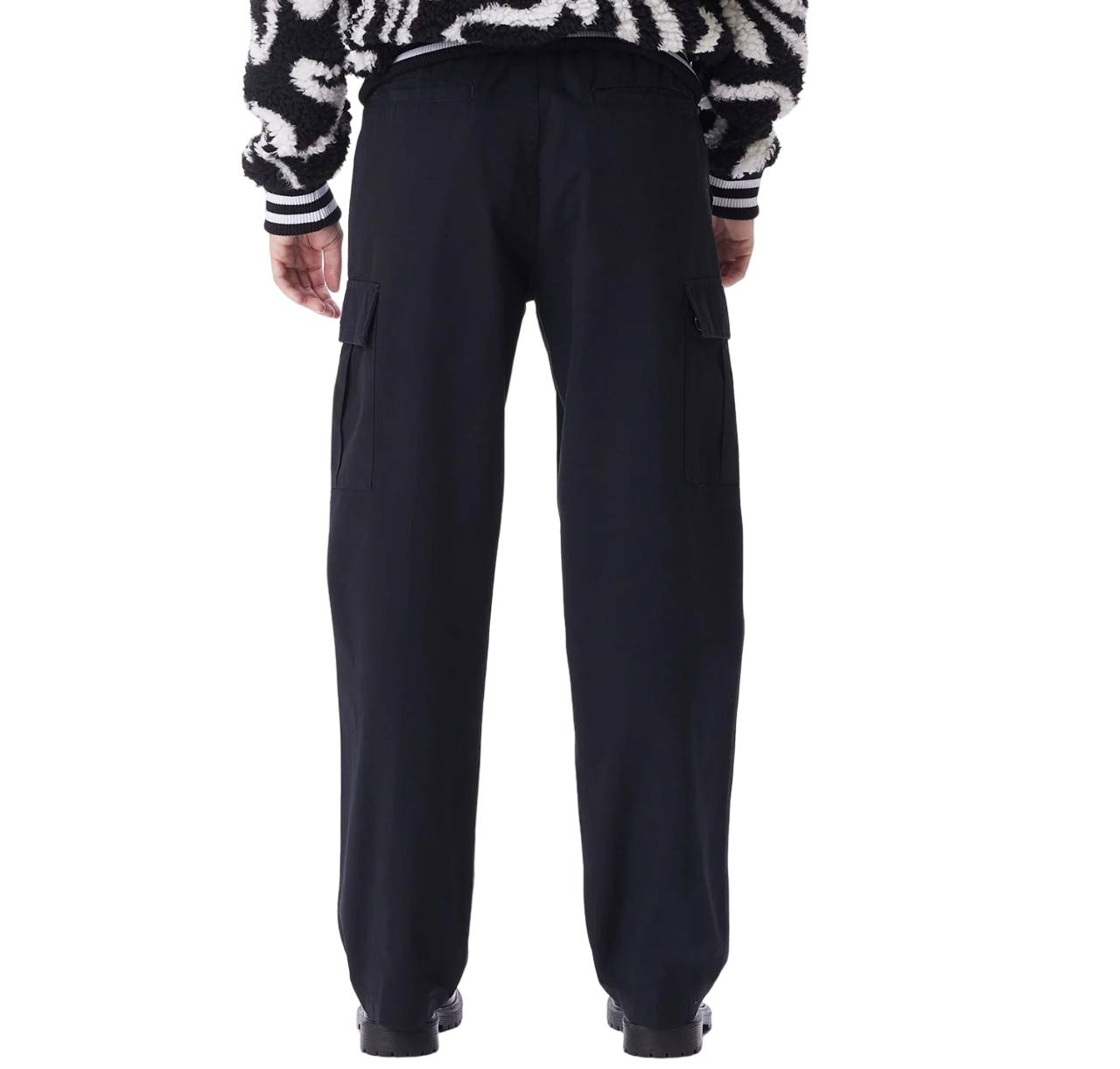 Obey pantalone Cargo in ripstop con elestico in vita 142020196 nero