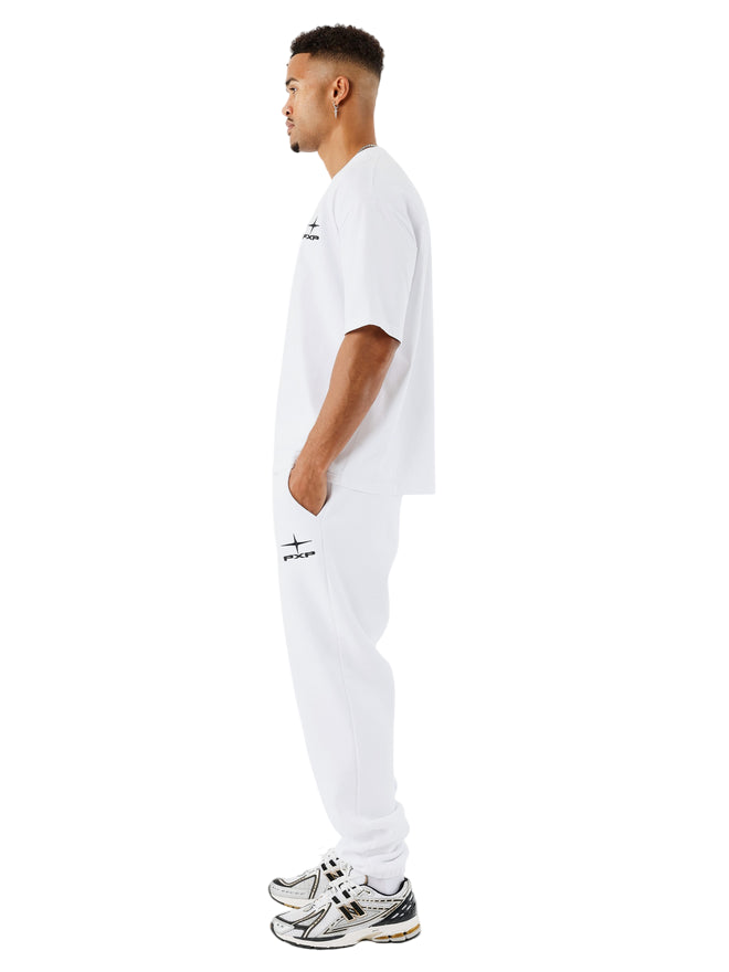 PXP Pantalone Uomo 2544506 WBK Bianco - Pantaloni Sportivi con Polsino - retro