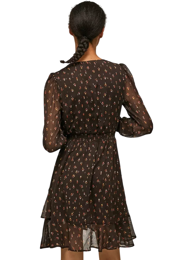 Pepe Jeans Long-sleeved dress with Leticia floral print PL953136 885 bitter
