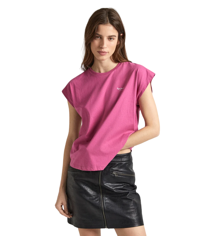 Pepe Jeans maglietta manica corta da donna con logo stampato Lory PL505853 363 ros