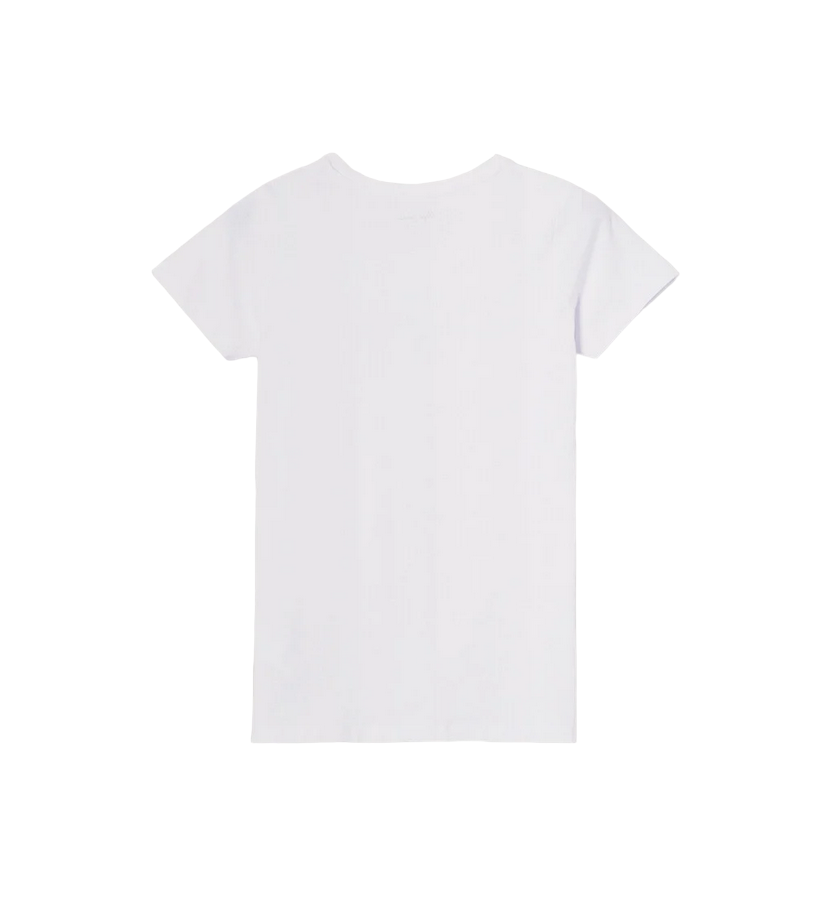 Pepe Jeans women's short sleeve slim t-shirt with printed logo New Virginia PL505202 800 white