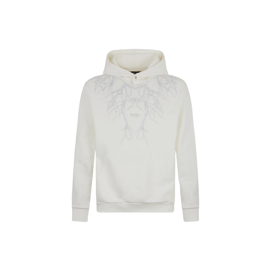 Phobia felpa con cappuccio con ricamo grigio PH00532 bianco-grigio