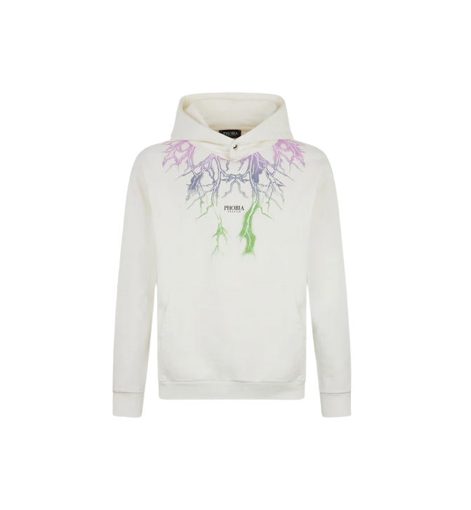 Phobia adult hoodie PH00548 two-tone purple-green lightning print