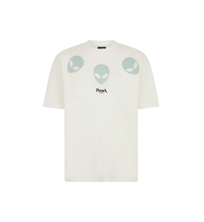 Phobia adult short sleeve t-shirt Triple Alien PH00635 white