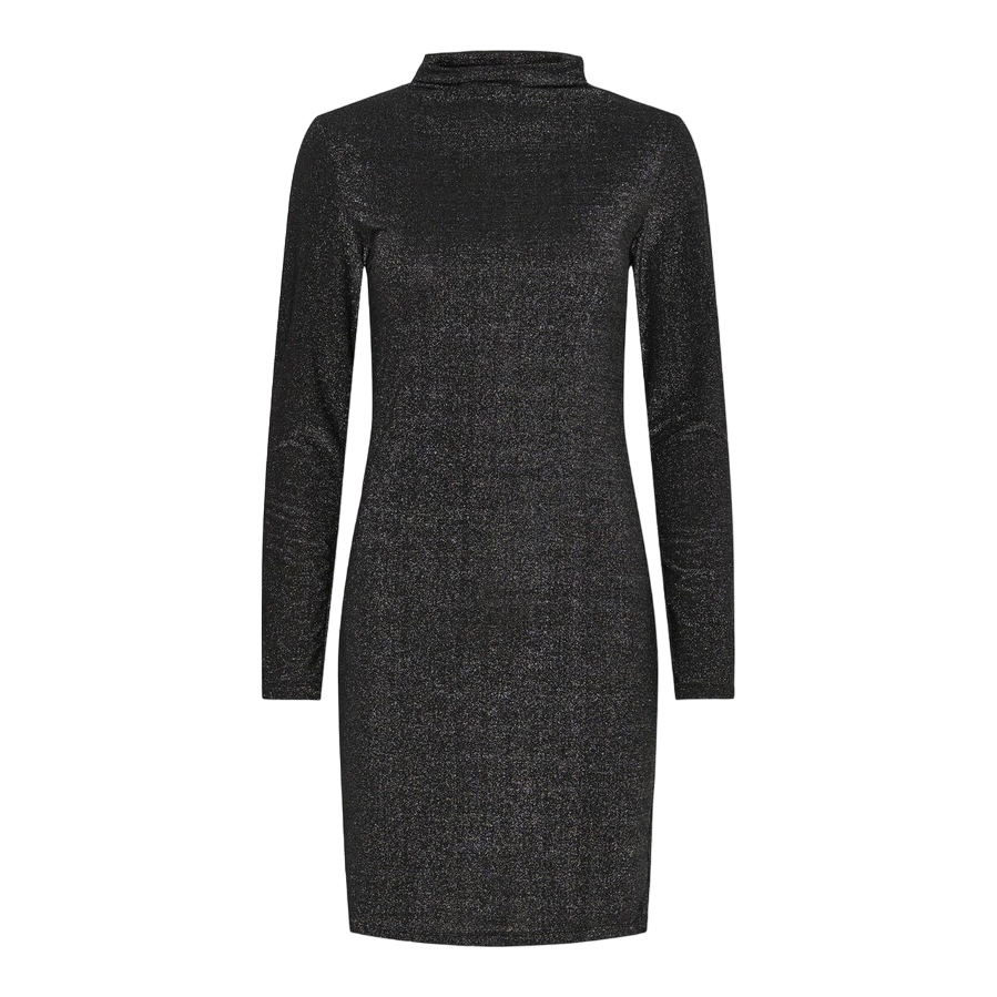 Pieces vestito aderente a maniche lunghe glitter da donna 17151155 nero-argento