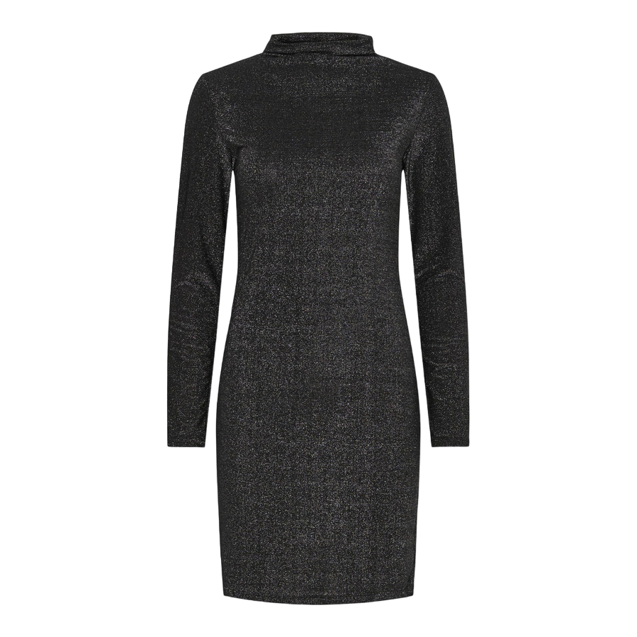 Pieces vestito aderente a maniche lunghe glitter da donna 17151155 nero-argento