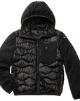 Piumino Blauer Albert nero da uomo modello 24WBLUC08034-006355 con imbottitura mista piuma-poliestere, nylon idrorepellente e design a onde - piumino
