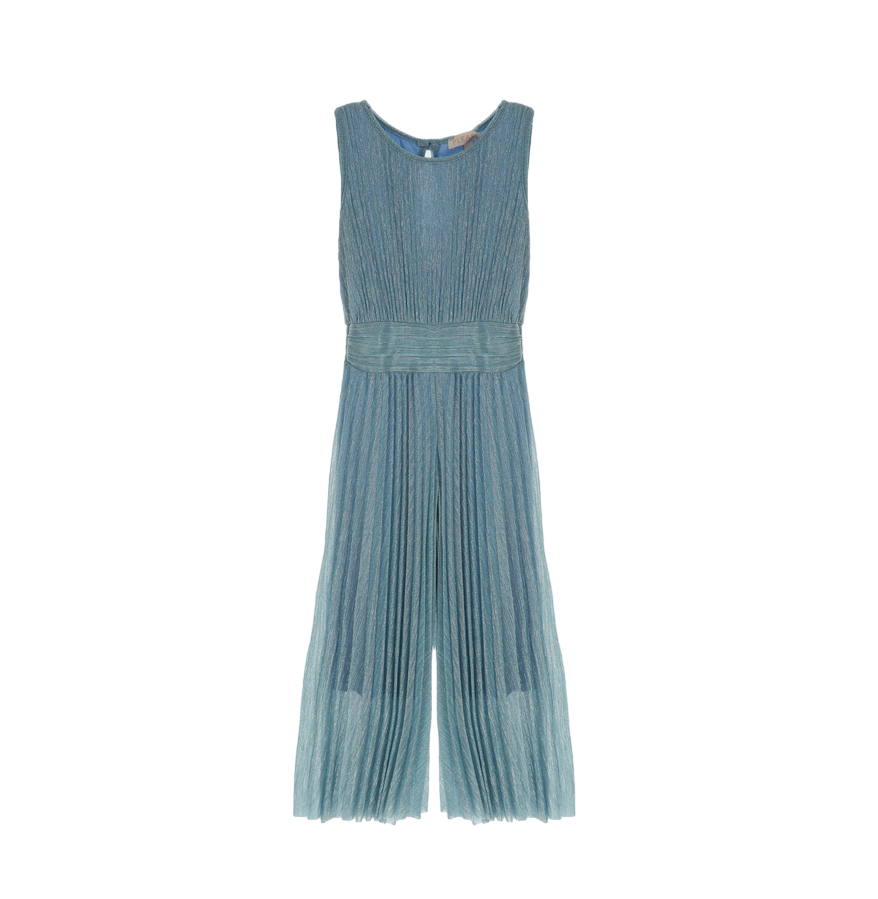 Please Sleeveless pleated jumpsuit with palazzo trousers TC00032G62 pure water