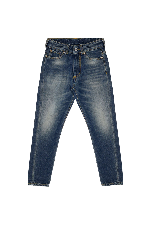 Please pantalone jeans da ragazzo in cotone con effetto slavato PHC2B90B55 blu