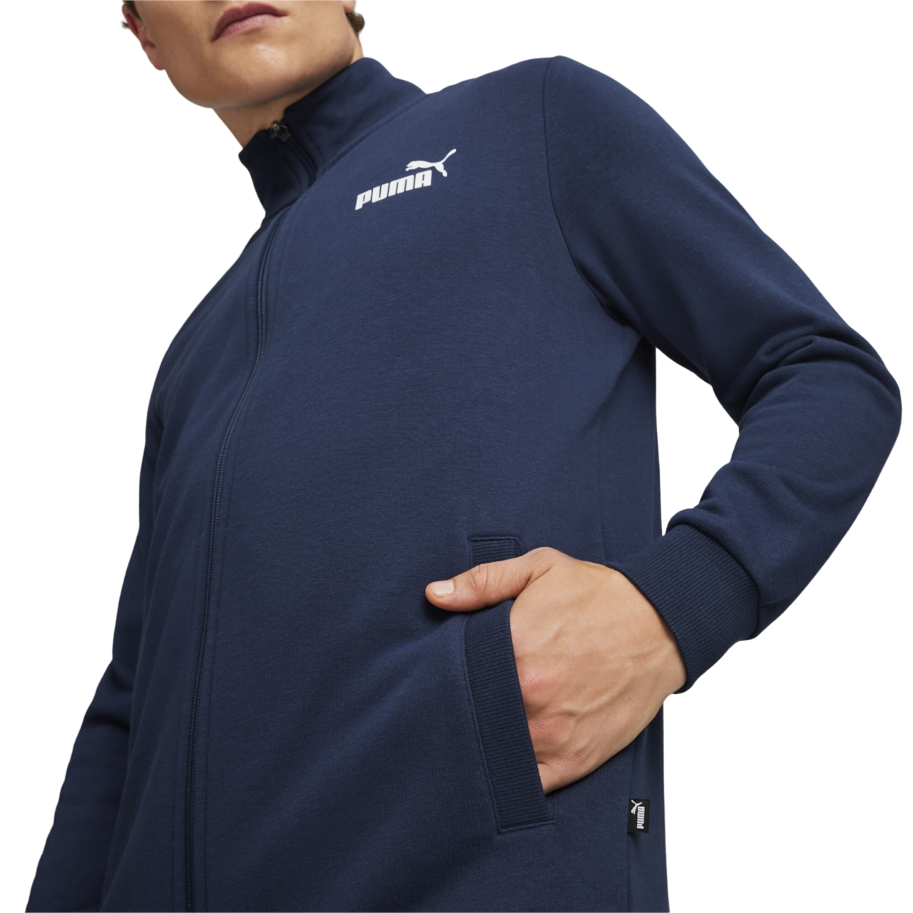 Puma Tuta da uomo in cotone garzato Clean Sweat Suit TR 585840-14 blu