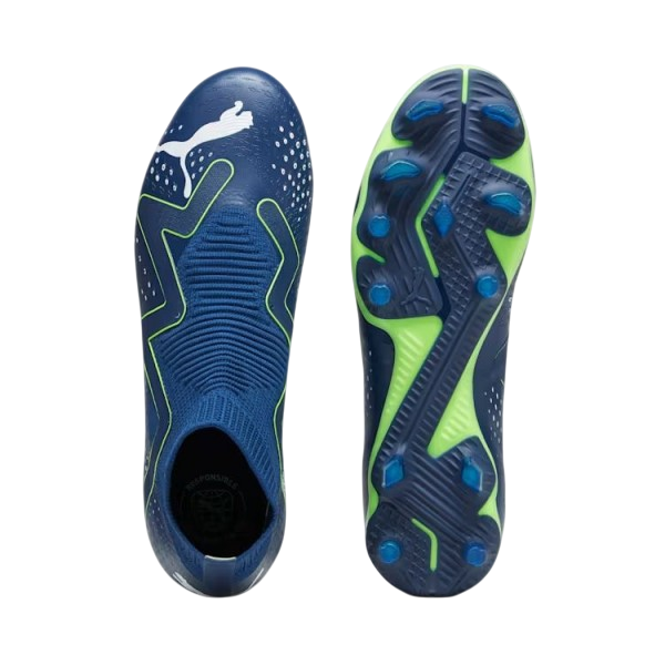Puma scarpa da calcio senza laccio da uomo Future Match+ LL FG/AG 107366 03 blu persia-bianco-verde 4
