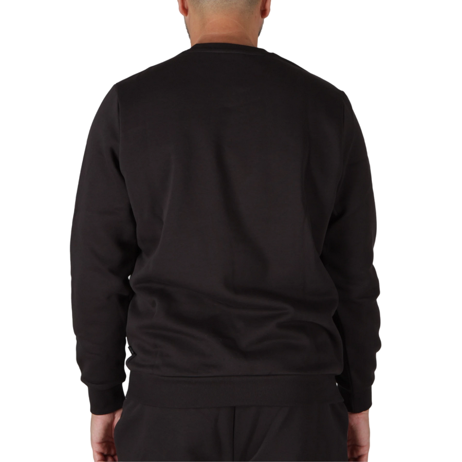 Puma felpa girocollo da uomo com logo piccolo 684799-01 nero