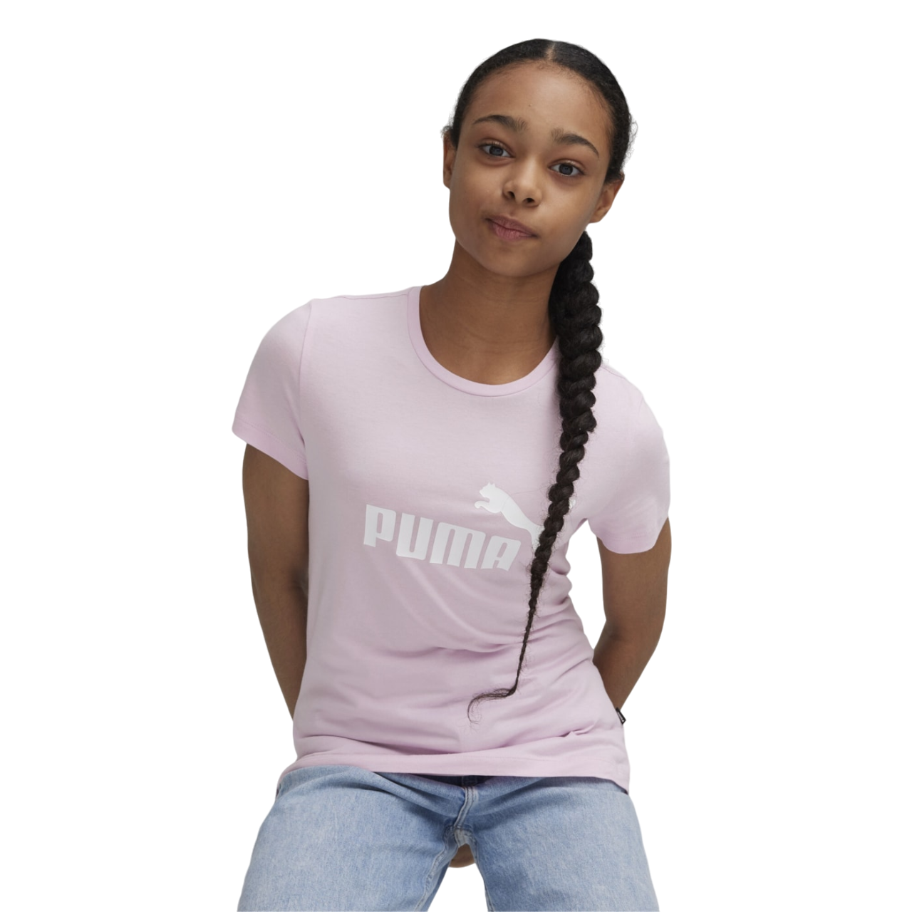 Puma maglietta manica corta da bambina ESS stampa logo 587029 60 glicine