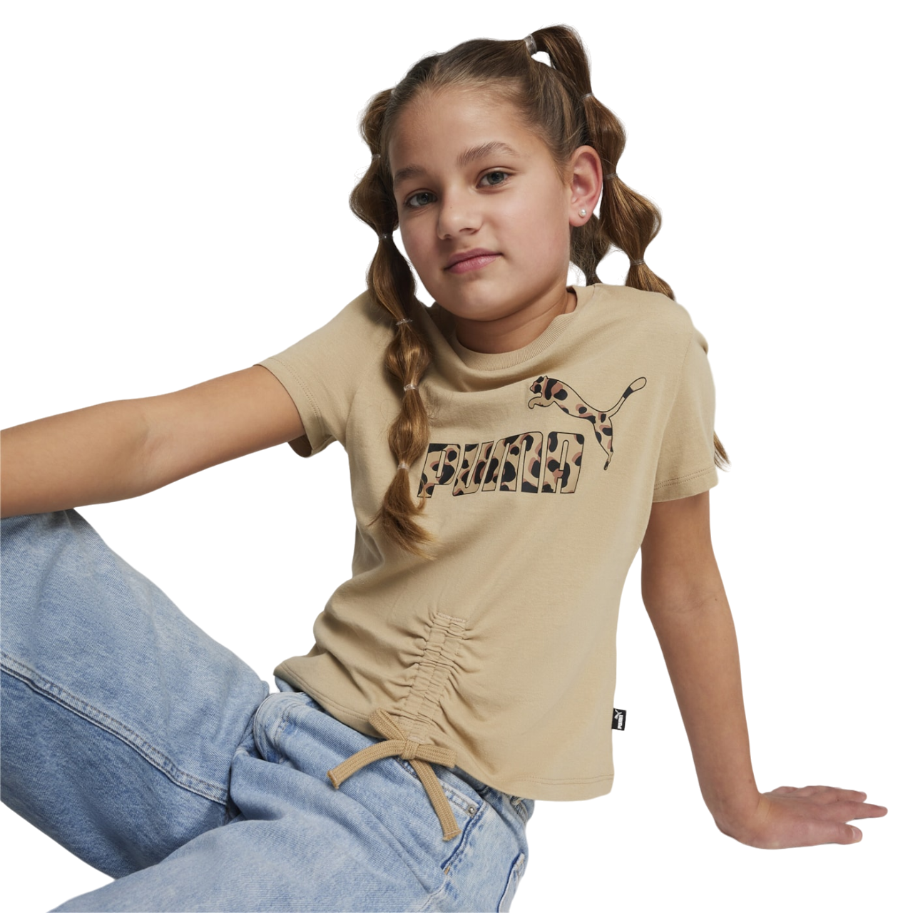 Puma maglietta manica corta da ragazza Ess+ Animal 679417-83 tortora