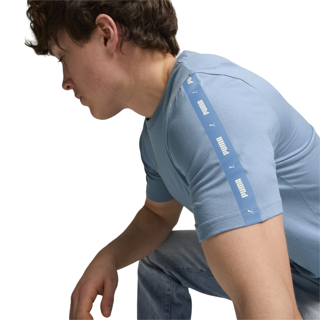 Puma men's short sleeve t-shirt ESS+ 847382 20 light blue