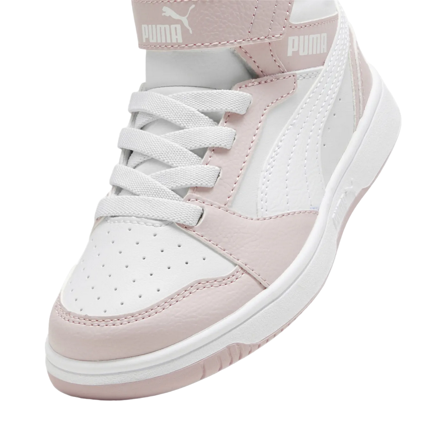 Puma scarpa da ginnastica alta da bambino Rebound V6 Mid 396542-20 malva-bianco