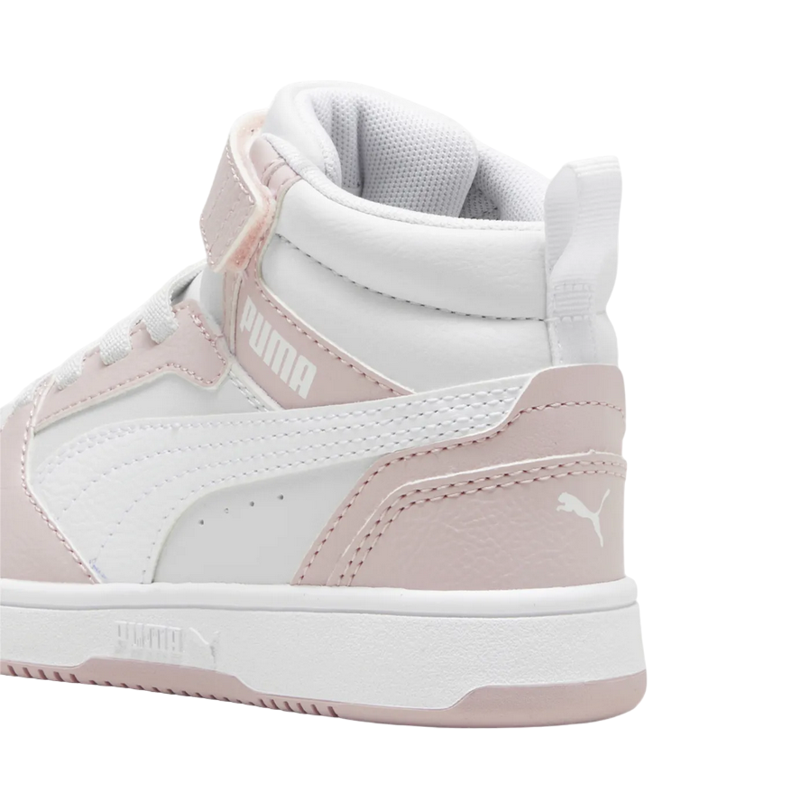 Puma scarpa da ginnastica alta da bambino Rebound V6 Mid 396542-20 malva-bianco
