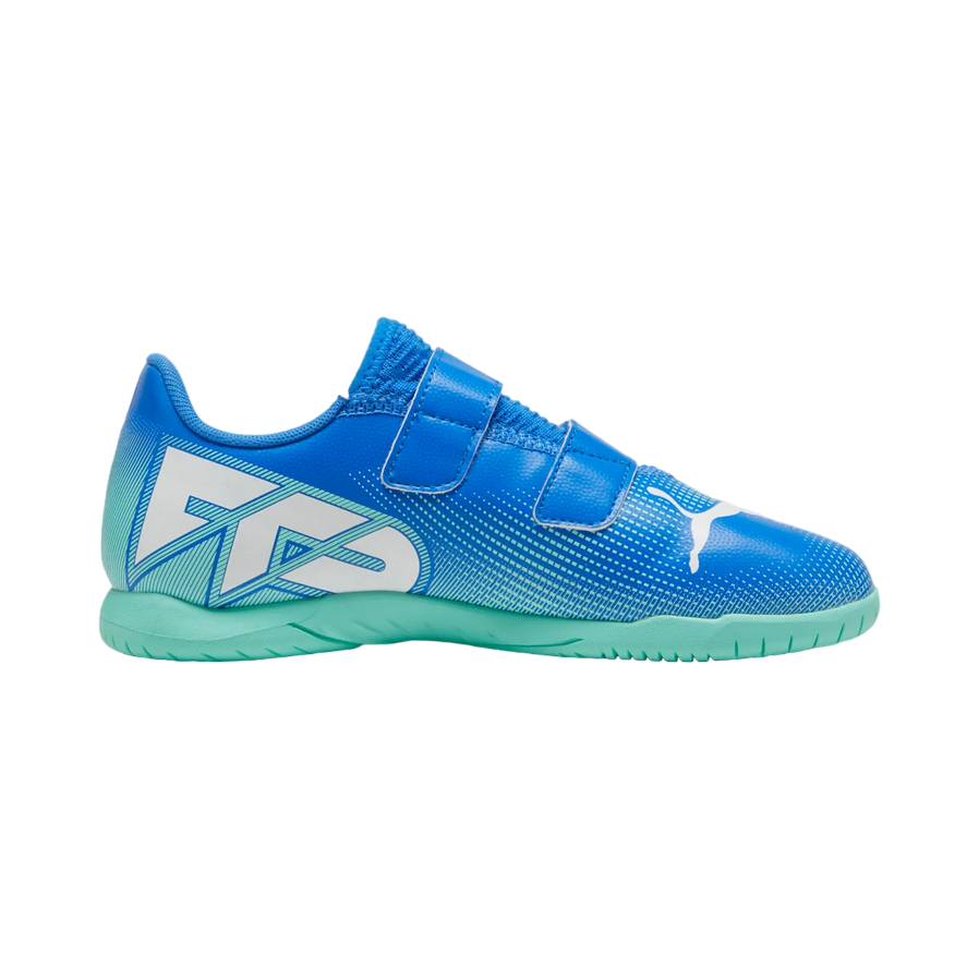 Puma scarpa da calcetto indoor da ragazzo con strappo 107956-01 azzurro-menta