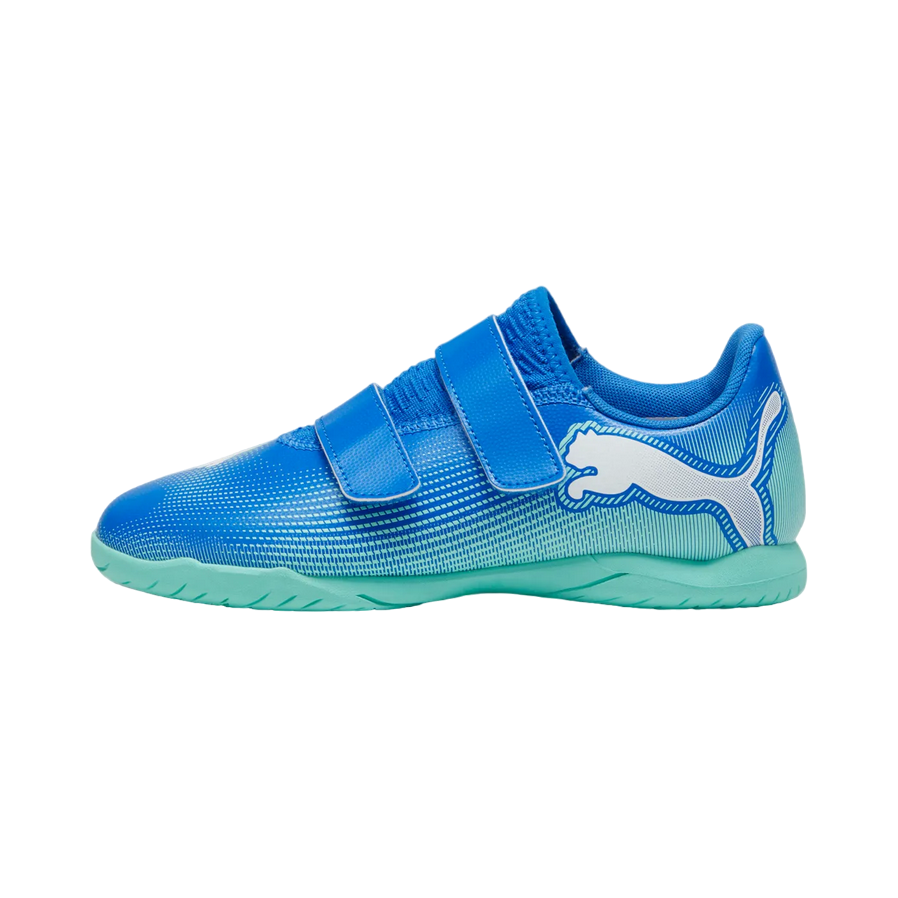 Puma scarpa da calcetto indoor da ragazzo con strappo 107956-01 azzurro-menta