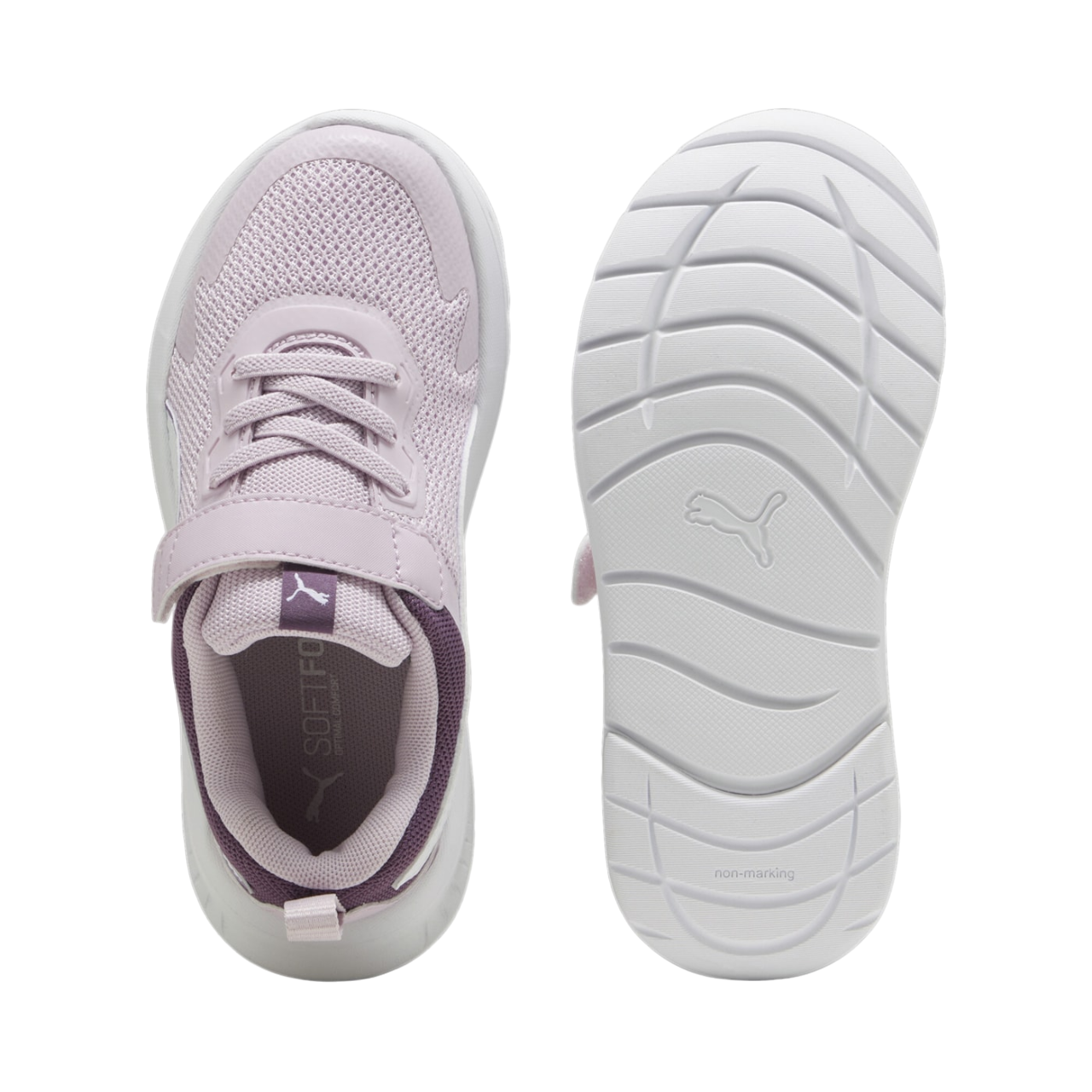 Puma girls' sneakers with elastic lace and strap Evolve Run 386239-16 berries