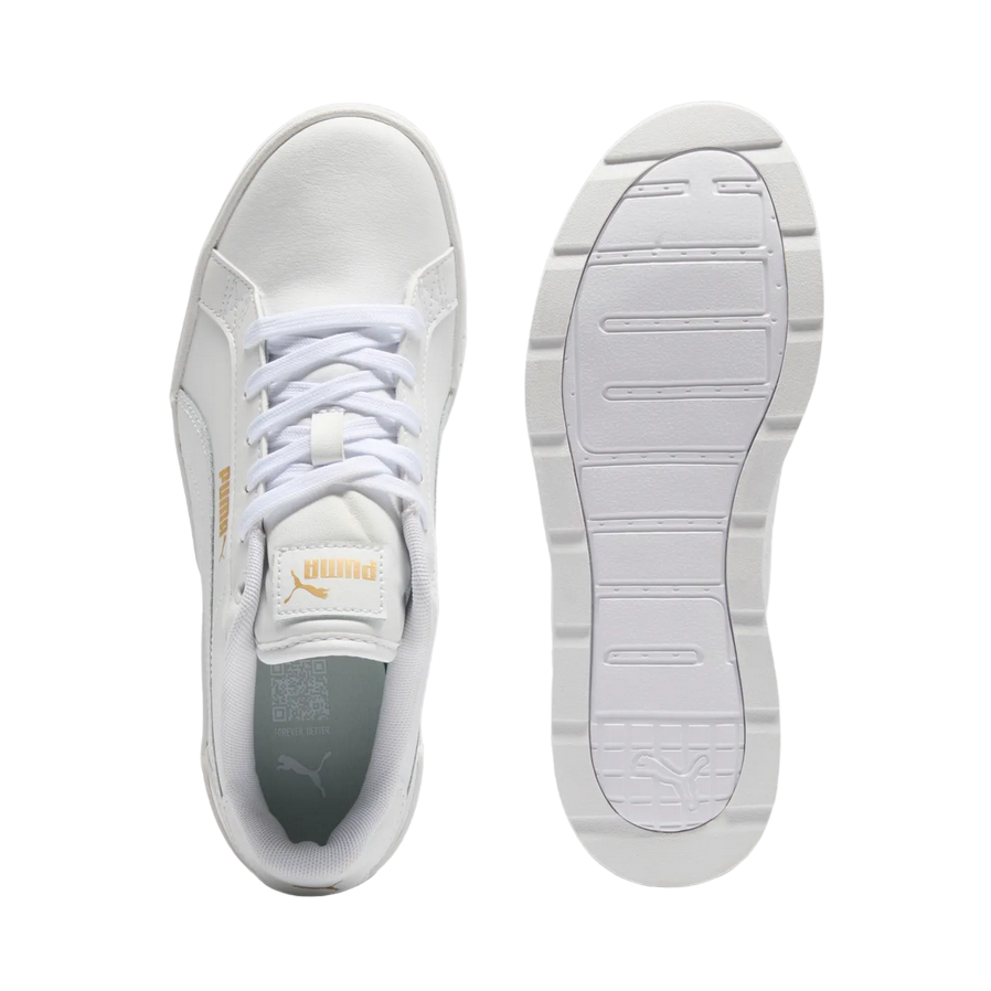 Puma women's sneaker shoe with Karmen Wedge lift 390985-07 white-gold