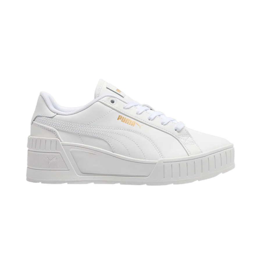 Puma women's sneaker shoe with Karmen Wedge lift 390985-07 white-gold