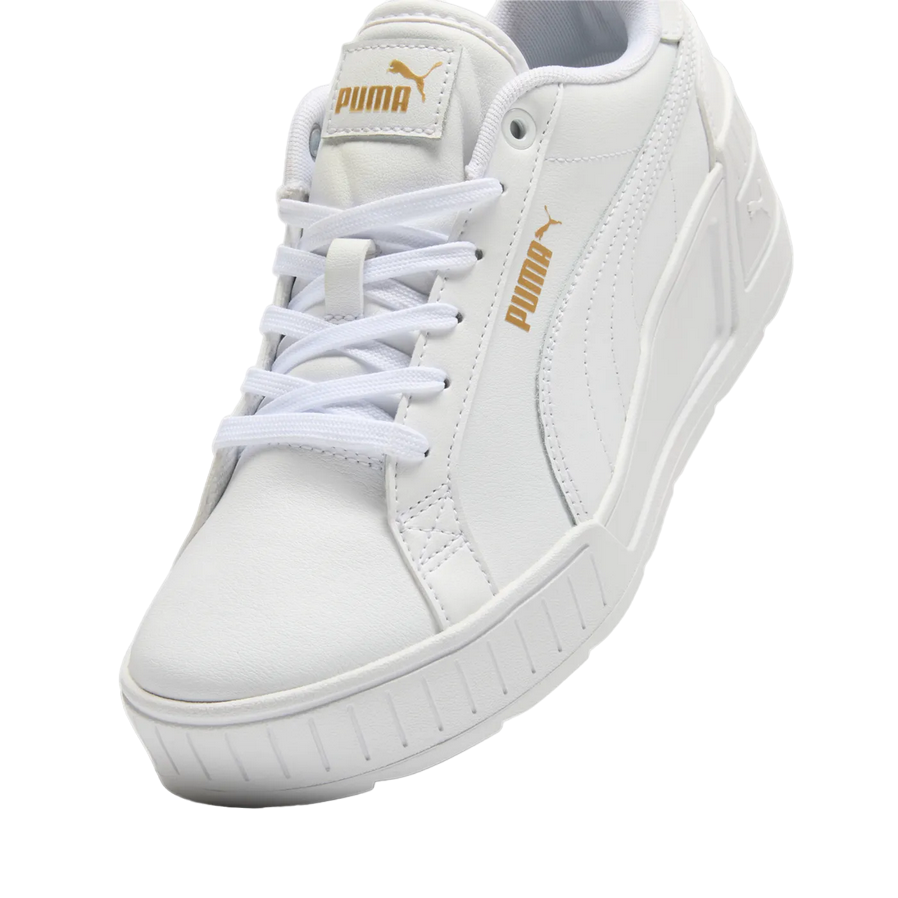 Puma women's sneaker shoe with Karmen Wedge lift 390985-07 white-gold