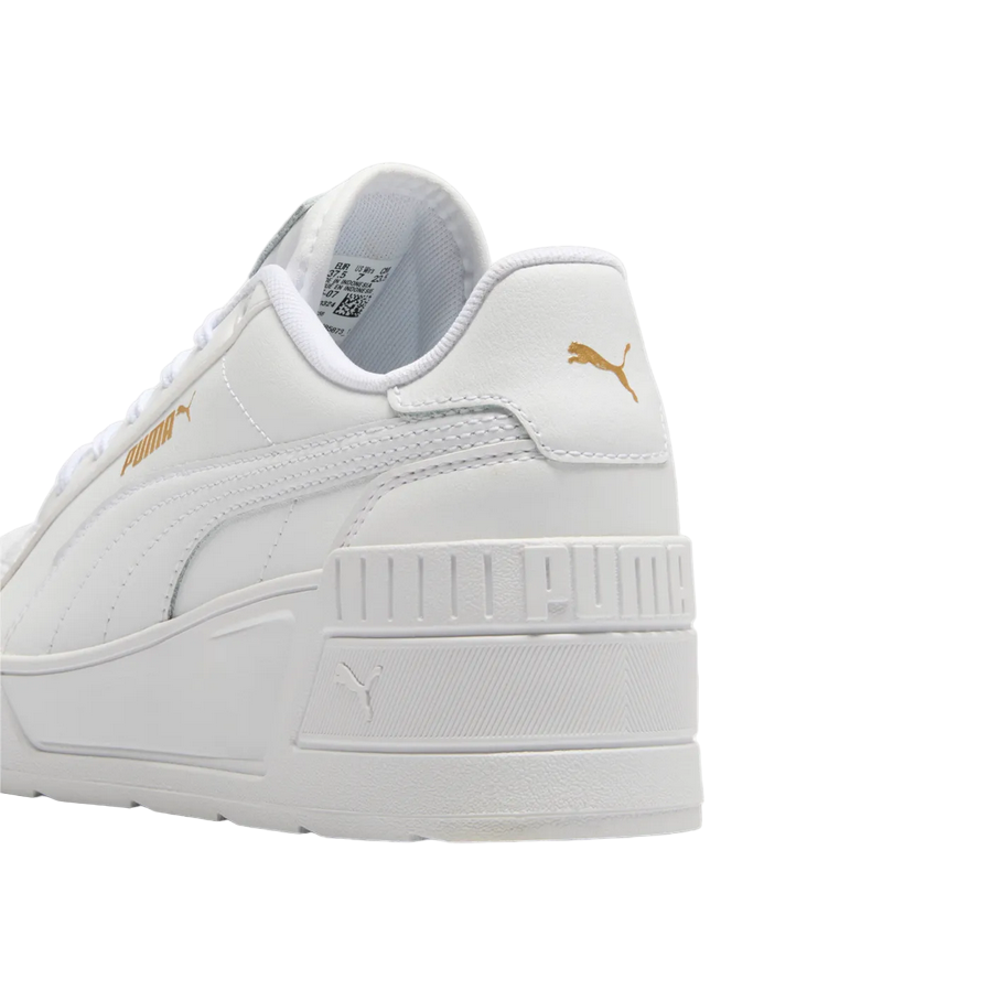 Puma women's sneaker shoe with Karmen Wedge lift 390985-07 white-gold