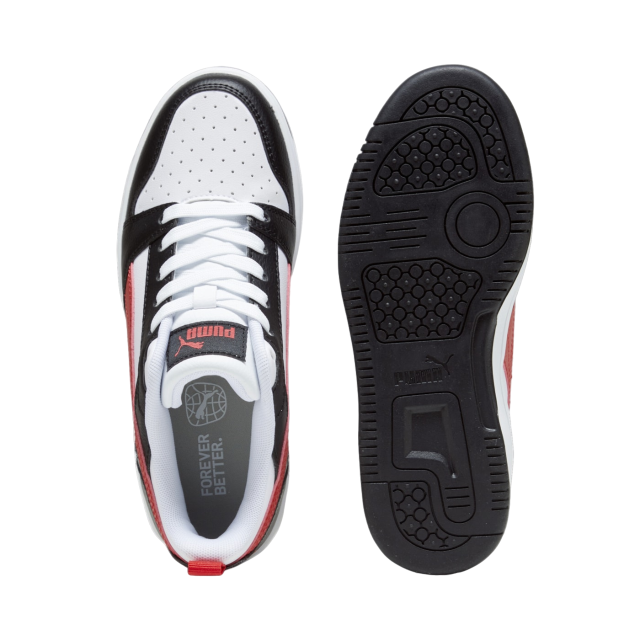 Puma Rebound v6 boys' sneakers shoe 393833-04 white-black-red