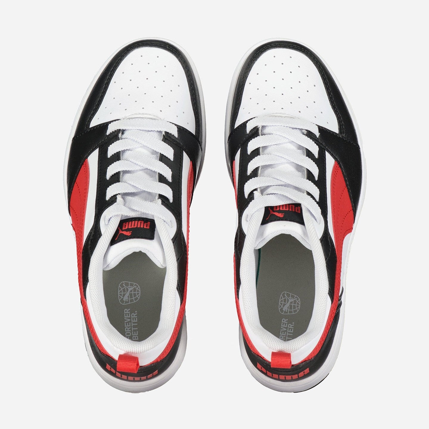 Puma Rebound v6 boys' sneakers shoe 396742-04 white-red-black
