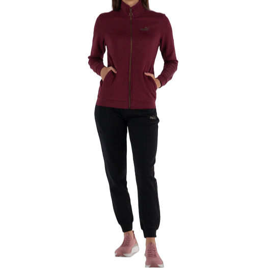 Puma tuta sportiva da donna con cerniera intera 679152-22 diaspro scuro