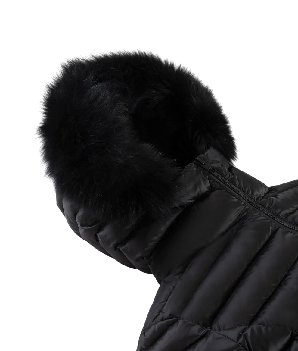 RefrigiWear Piumino Long Mead Fur Jacket W98118 Nero - cappuccio