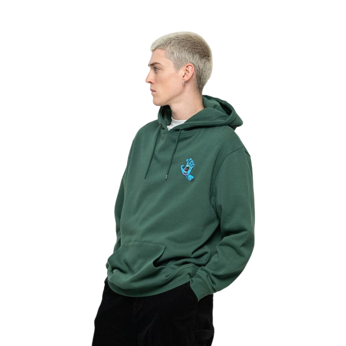 Santa Cruz Green Screaming Hand Chest Kangaroo Pocket Hoodie