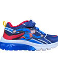 Scarpa Geox Junior Ciberdron Superman blu-rosso con tecnologia traspirante, design supereroe e chiusura lacci elastici + velcro