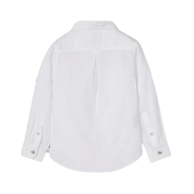 Boboli long-sleeved linen shirt for children and boys 736039-1100 white